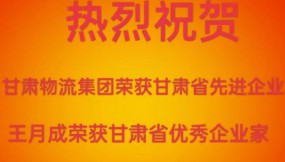  喜報 | 熱烈祝賀甘肅物流集團榮獲甘肅省先進(jìn)企業(yè)王月成榮獲甘肅省優(yōu)秀企業(yè)家